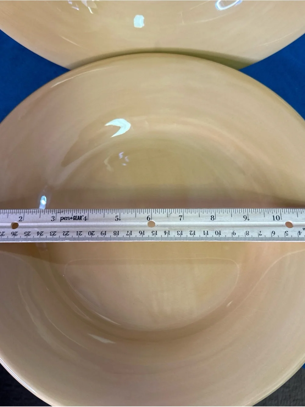 Set Of 2 Pottery Barn Sausalito Pasta Soup Wide Rimmed 12” Bowls Amber Yellow